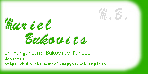 muriel bukovits business card